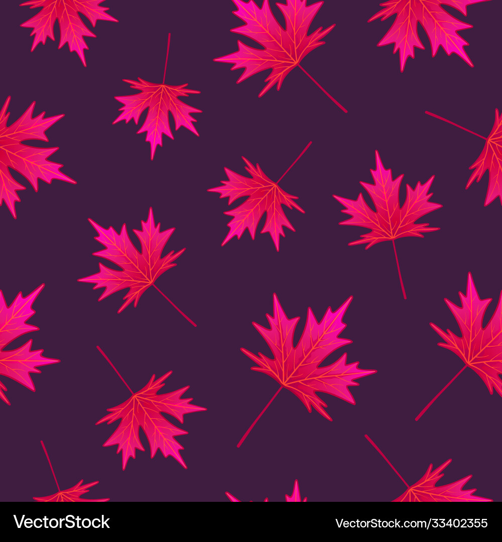 Seamless pattern with maple leaves repeat Seamless pattern with maple leaves repeat Vector Image