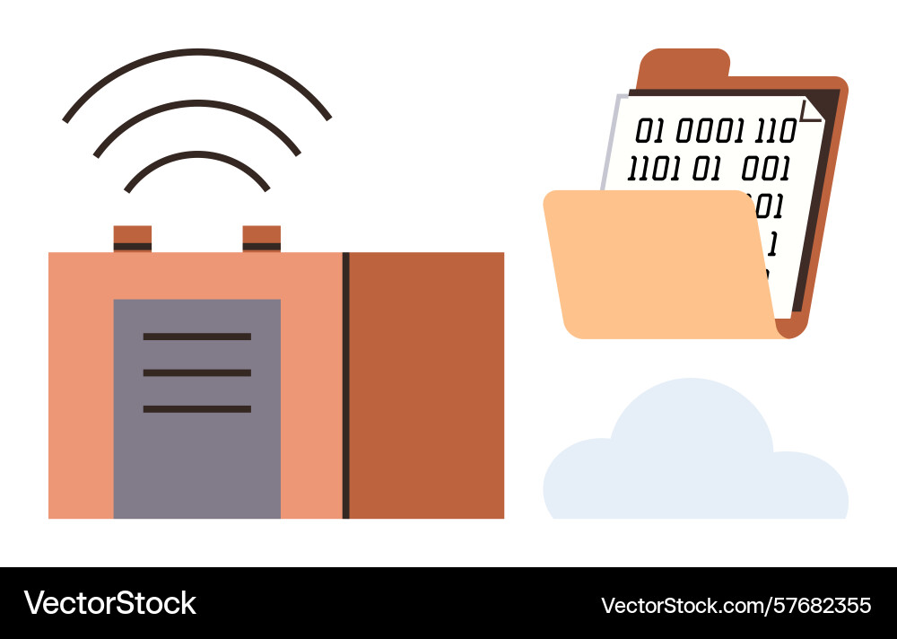 Secure data storage and cloud access network Secure data storage and cloud access network vector image
