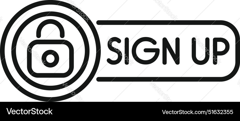 Secure Sign Up Button with Lock Icon vector image
