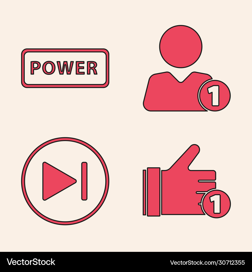 Set hand like power button add to friend and fast Vector Image