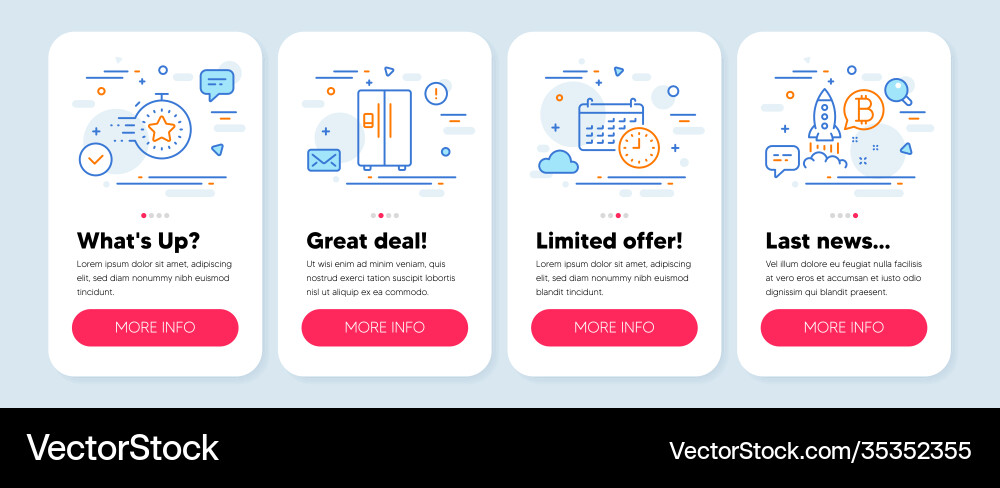 Set technology icons such as calendar timer Set technology icons such as calendar timer Vector Image