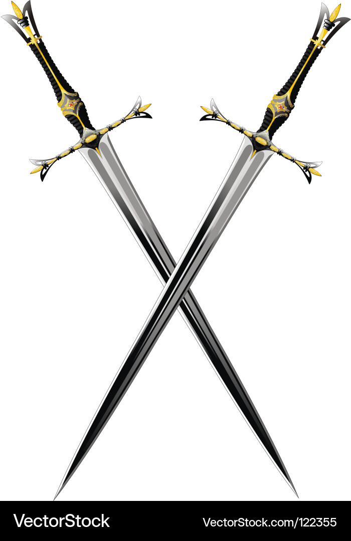 Two Crossed Swords - Skull Motif vector image