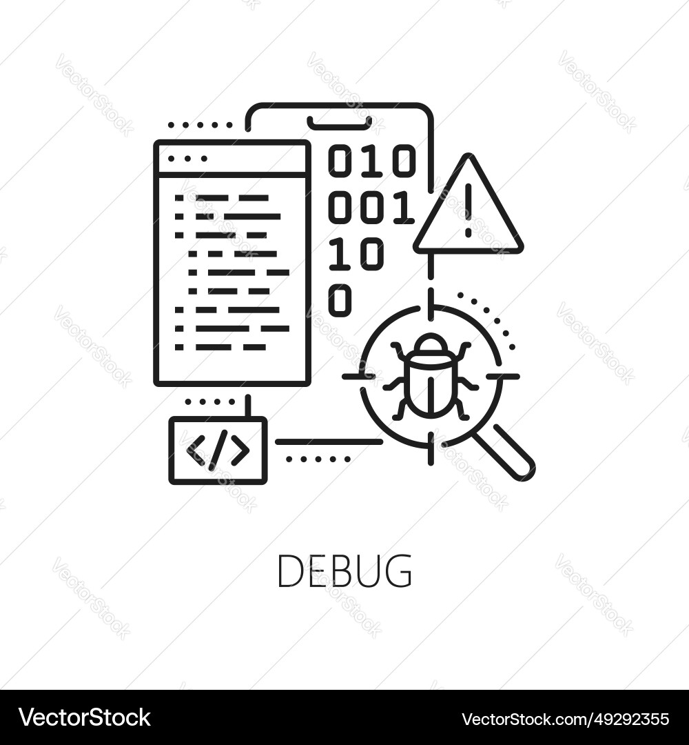 Web App Debugging & Optimierung Icon vektorbild