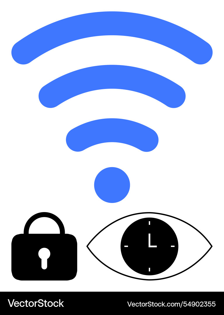 Wireless connectivity with security Wireless connectivity with security vector image