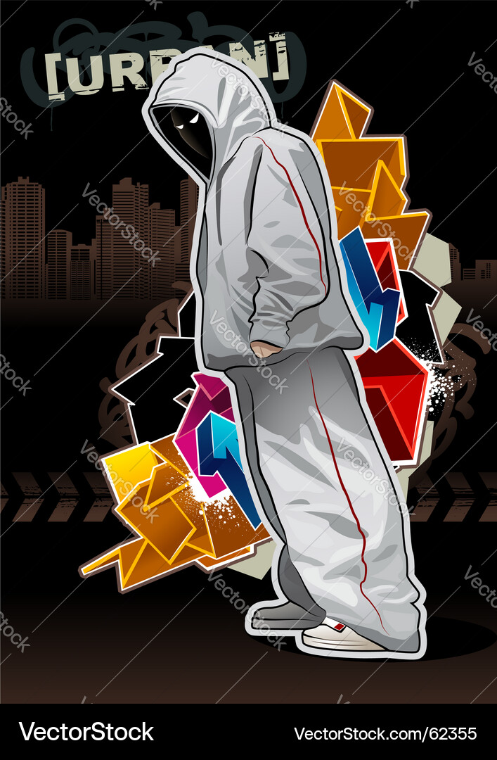 Young Gangster Portrait vector image