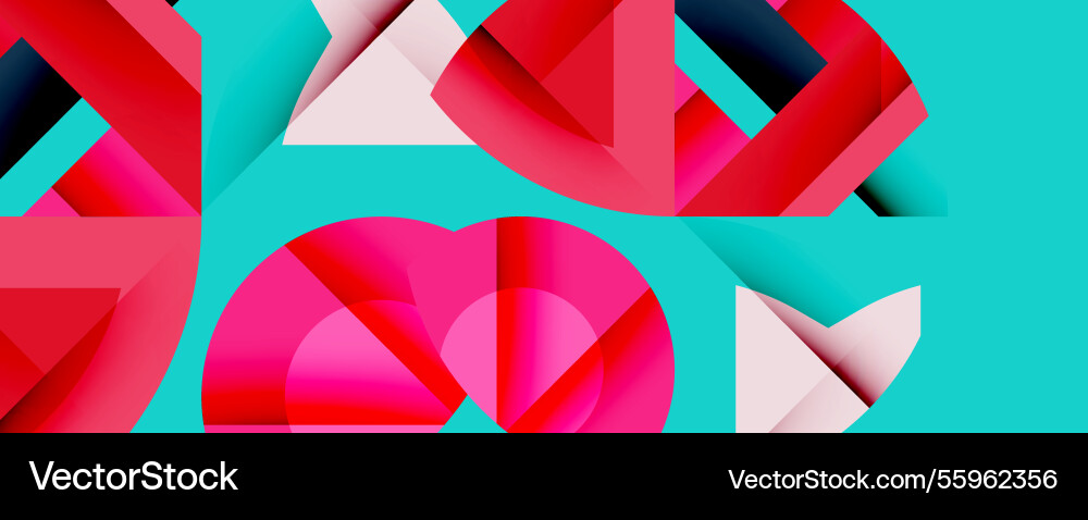 Abstract geometric composition with interlocking Abstract geometric composition with interlocking vector image