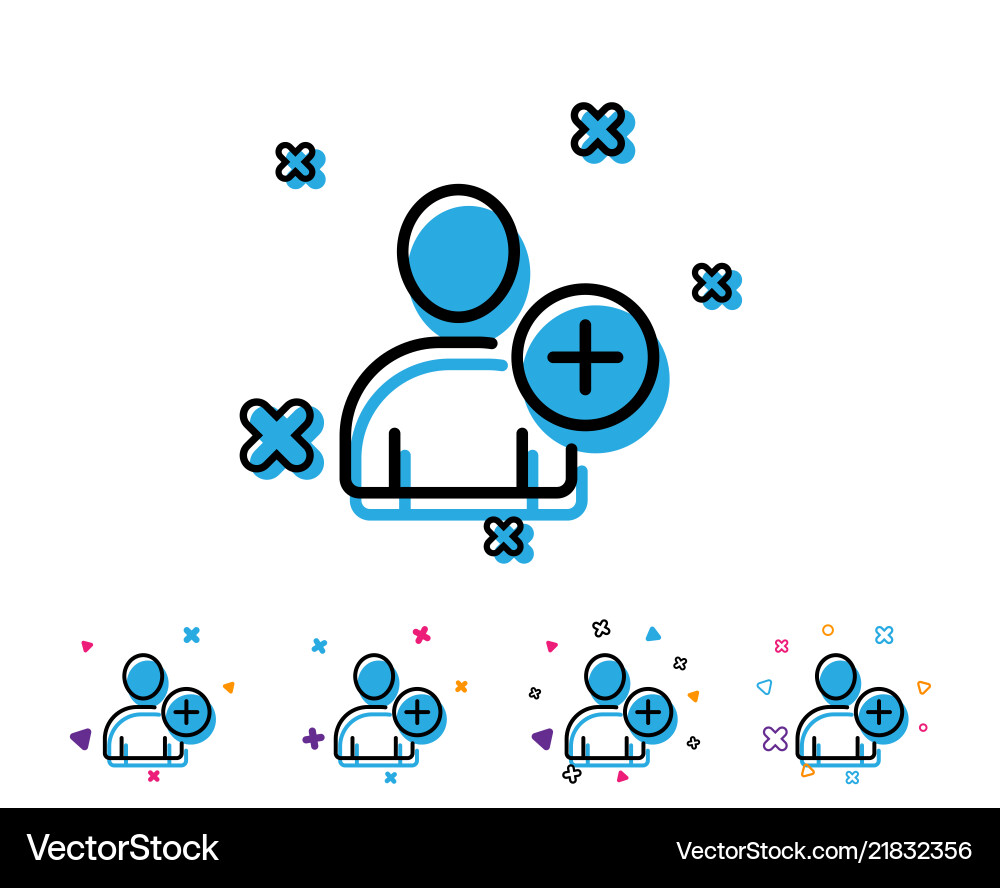 Add user line icon profile avatar sign vector image