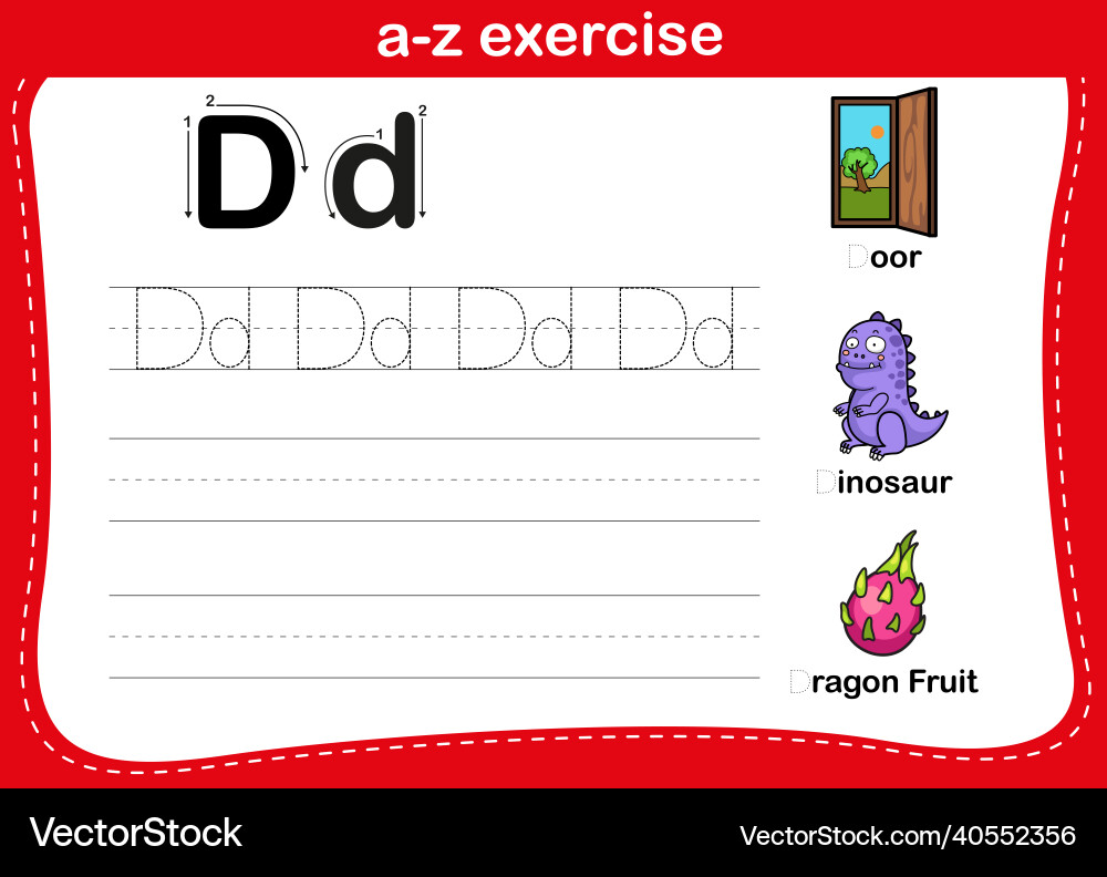 Alphabet a-z Übung mit Cartoon Vokabular Alphabet a-z Übung mit Cartoon Vokabular vektorbild