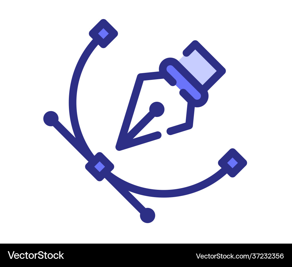 Anchor point single isolated icon with dash Anchor point single isolated icon with dash vector image