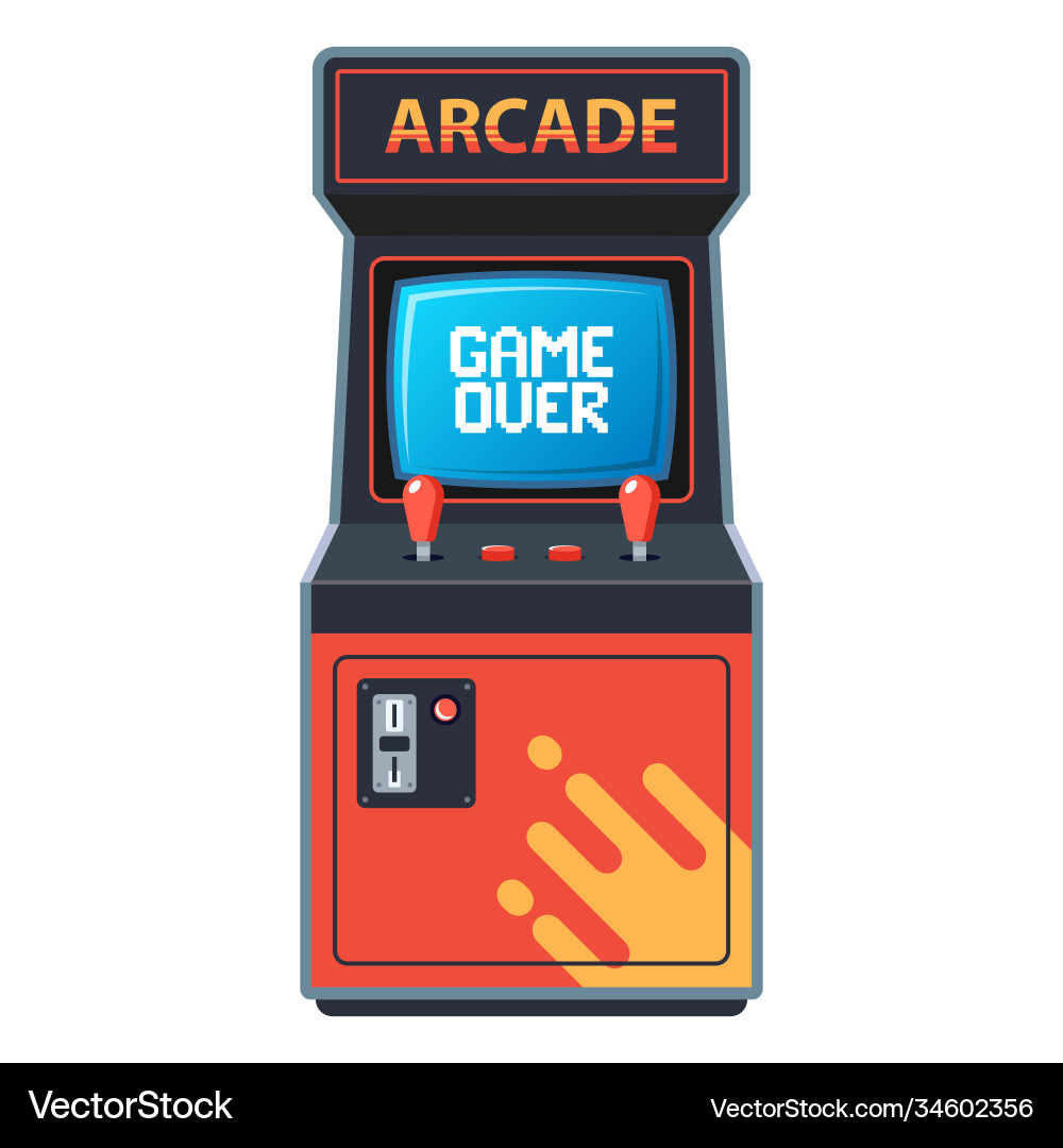 Arcade machine on a white background game from vector image