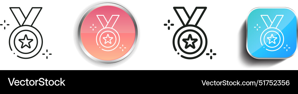 Award icon thin linear regular and button style Award icon thin linear regular and button style vector image
