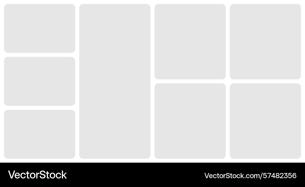 Bento grid template layout shape box vector image