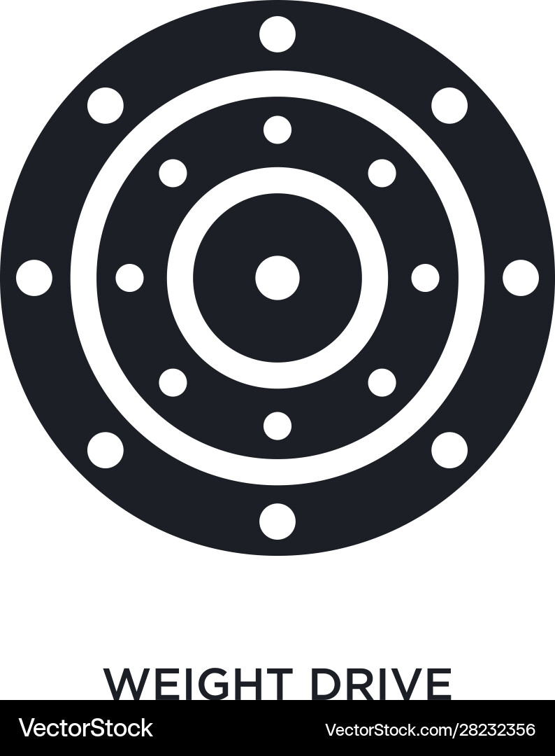 Black weight drive isolated icon simple element Vector Image