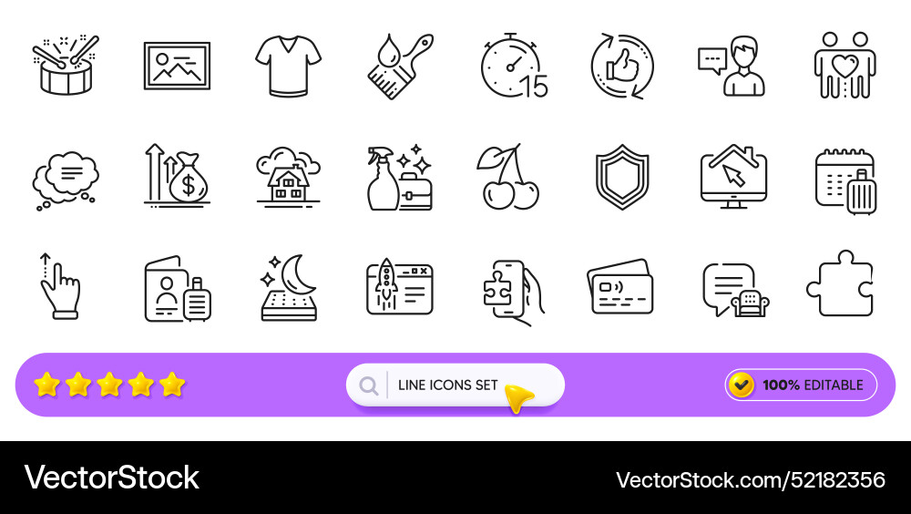 Brush card and refresh like line icons for web Brush card and refresh like line icons for web Vector Image