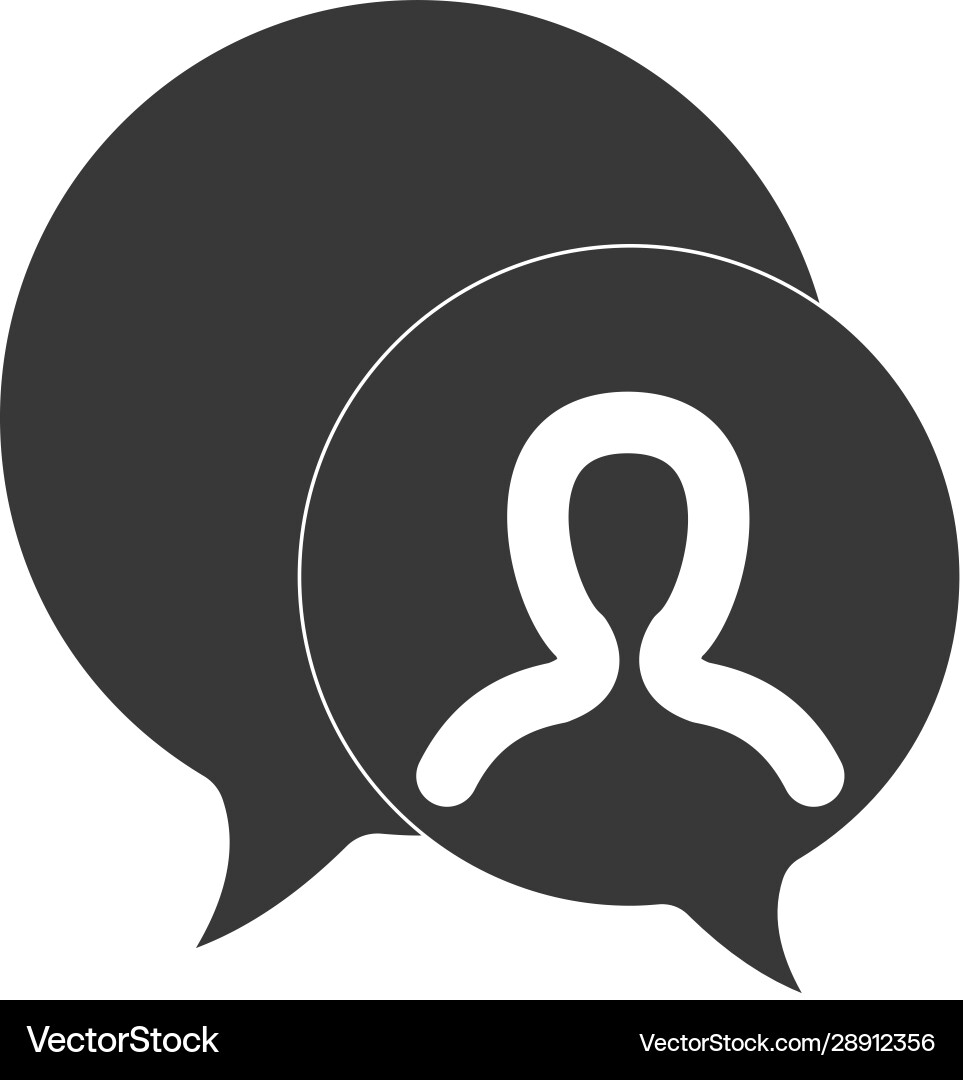 Chatting button speech bubble with user icon Chatting button speech bubble with user icon Vector Image