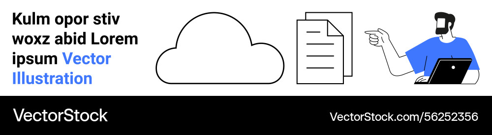 Cloud storage and document sharing with user Cloud storage and document sharing with user vector image