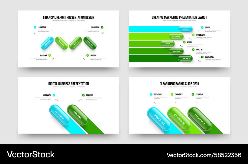 Corporate Performance Data Slides Vector Image