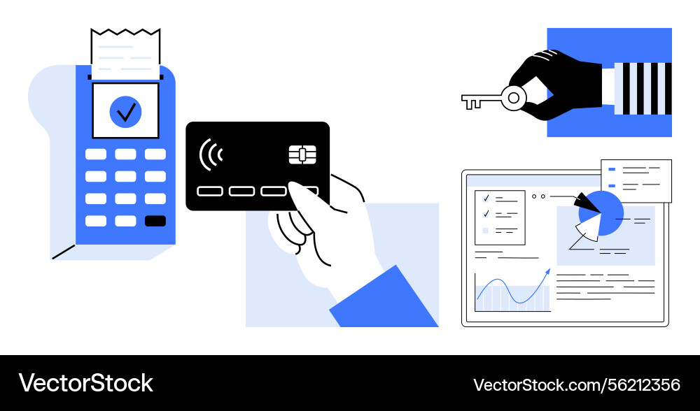Digital payment cybersecurity and data analytics Digital payment cybersecurity and data analytics vector image