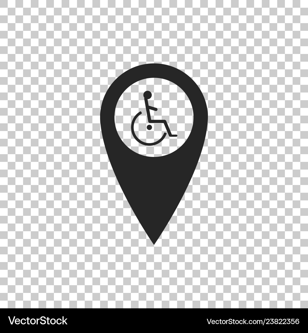 Disabled handicap in map pointer icon isolated Vector Image