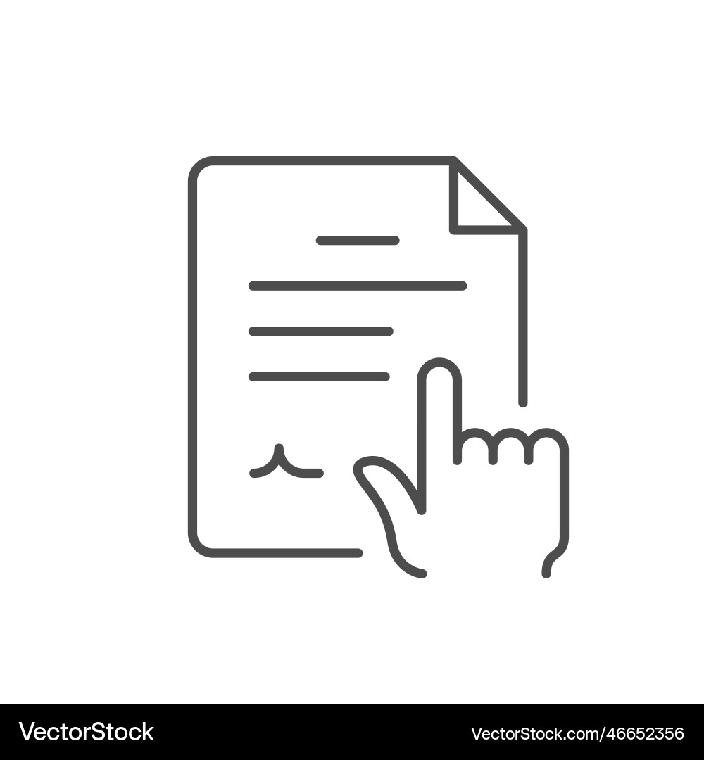 Document choosing line outline icon Document choosing line outline icon vector image