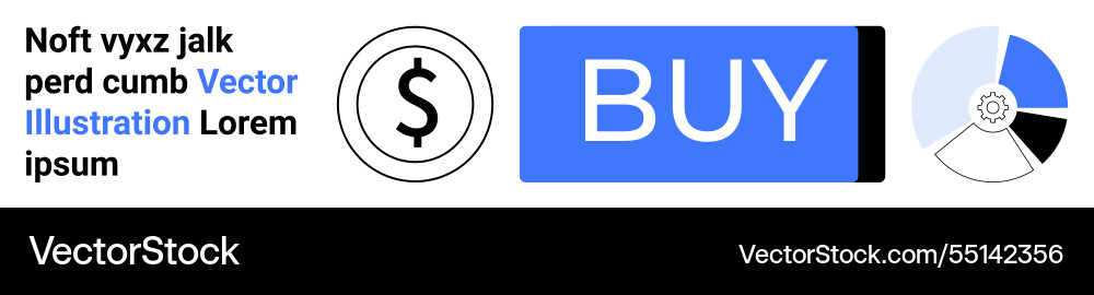 E-commerce button with dollar sign and pie chart Vector Image