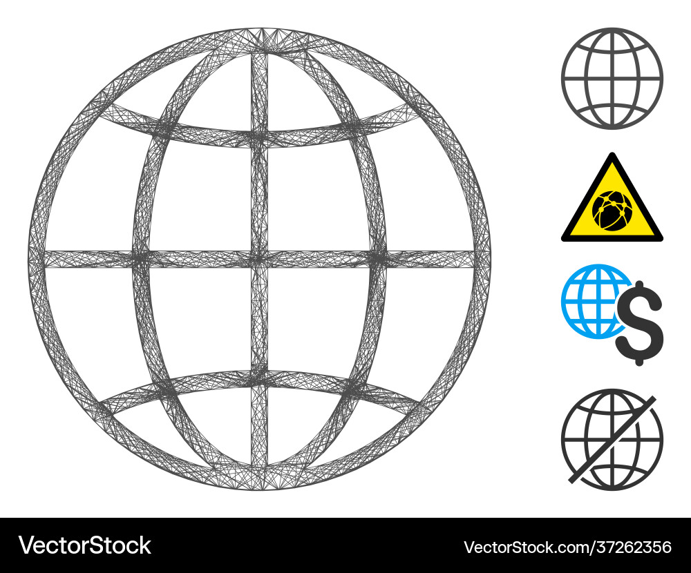 Linear globe mesh Linear globe mesh vector image