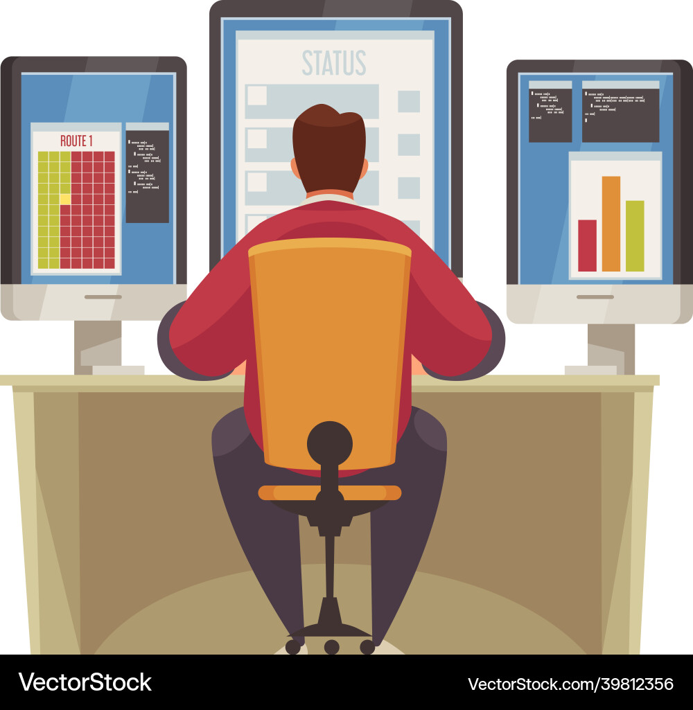 Man monitoring Man monitoring vector image