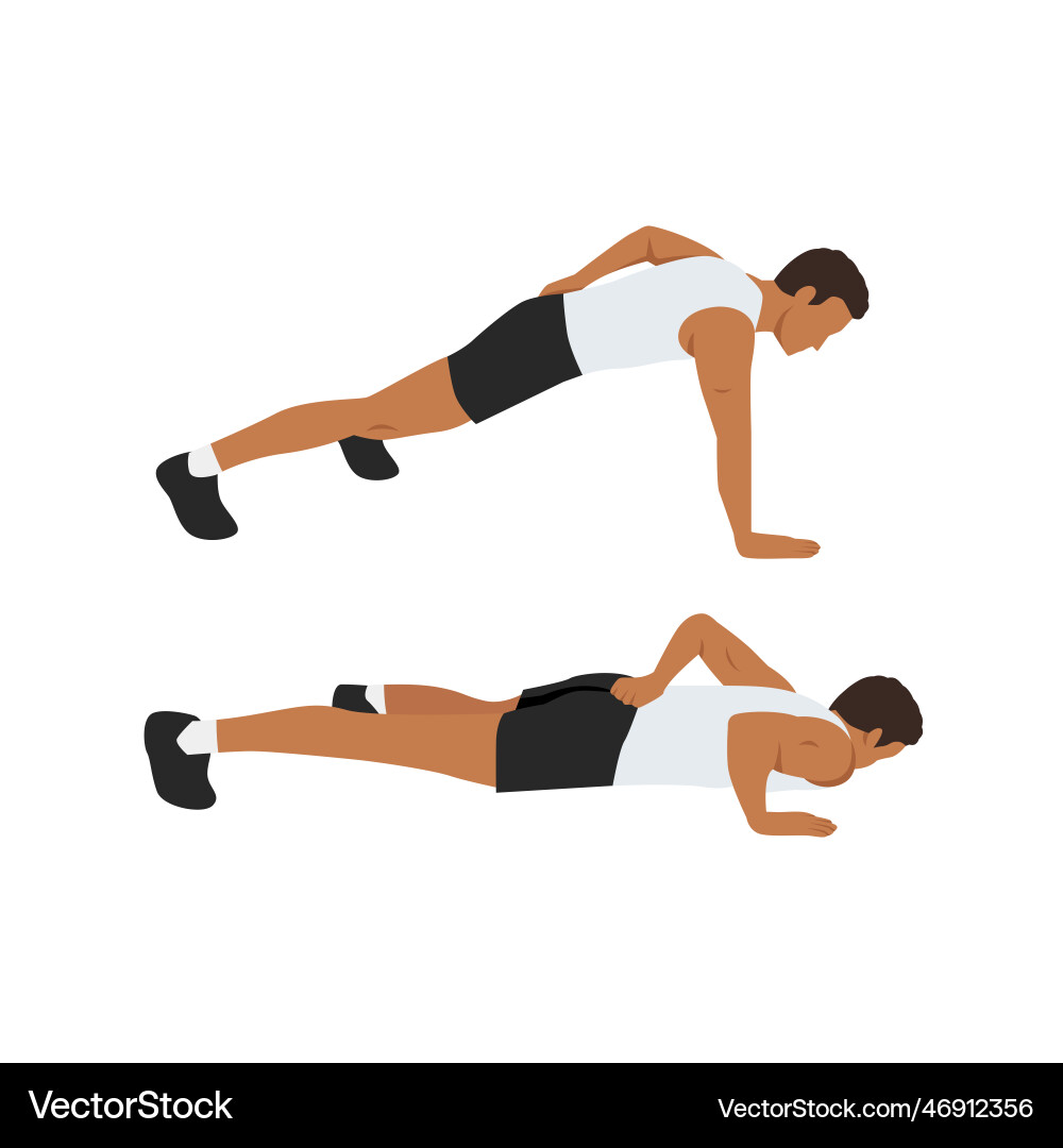 Man Performing Single Arm Push-Up vector image