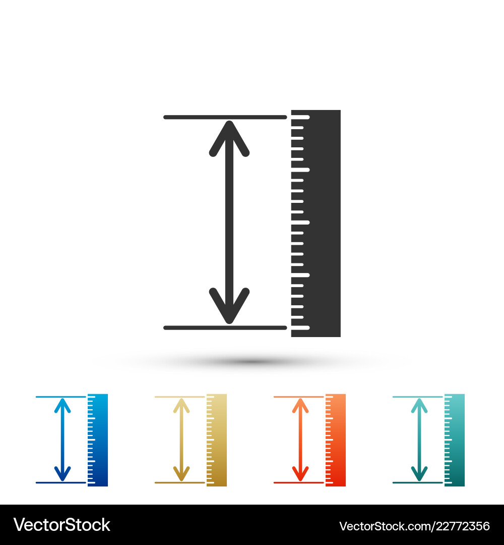 Measuring height and length icon isolated Measuring height and length icon isolated vector image