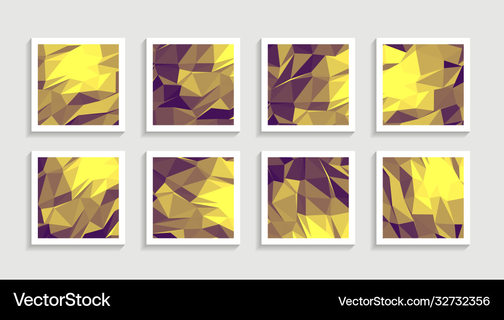 Moderne Mosaik niedrige Poly Artwork Poster Set Moderne Mosaik niedrige Poly Artwork Poster Set vektorbild