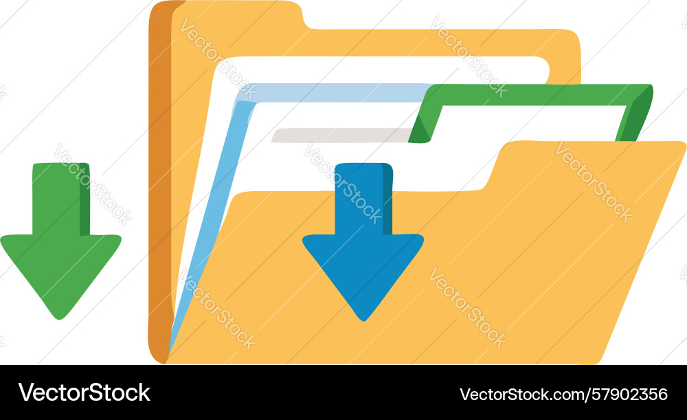 Multi-file download folder bulk data retrieval vector image