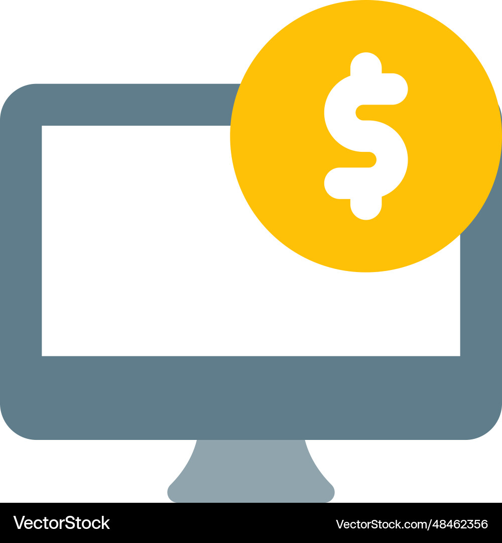 Payment software installed in desktop Vector Image
