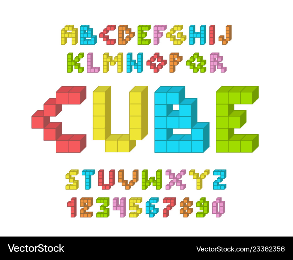 Retro 8-Bit Pixel Font - Game Style vector image