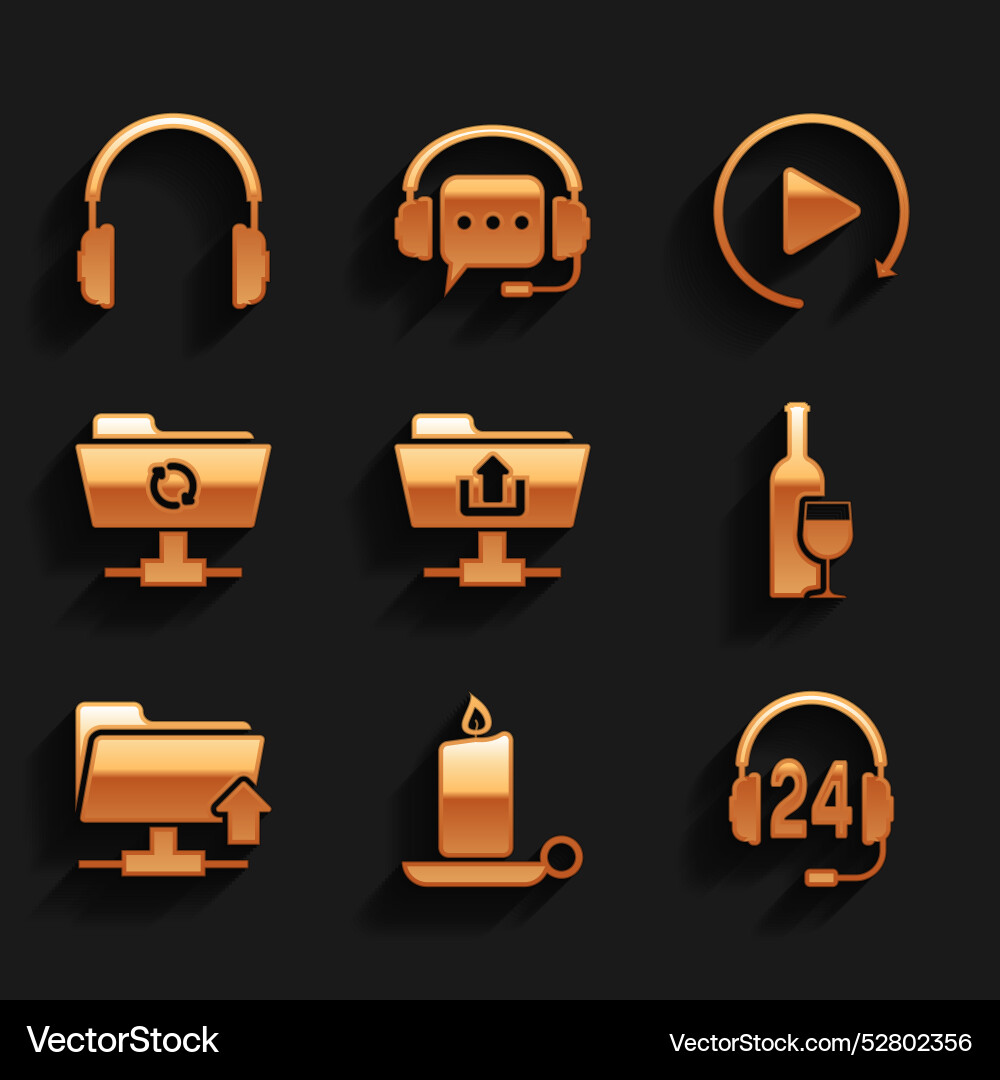 Set ftp folder upload burning candle vector image