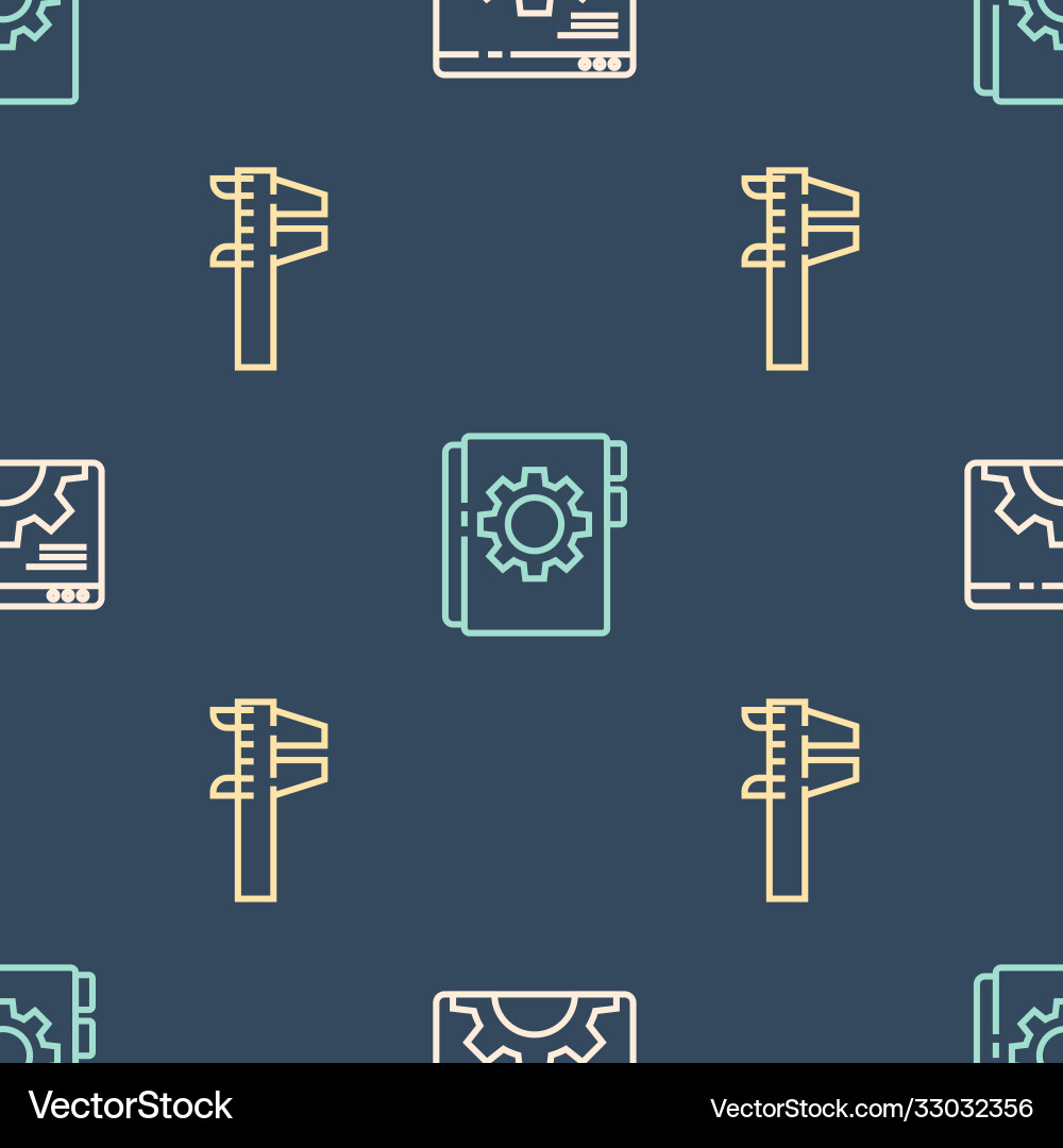 Set line browser setting calliper or caliper Set line browser setting calliper or caliper vector image