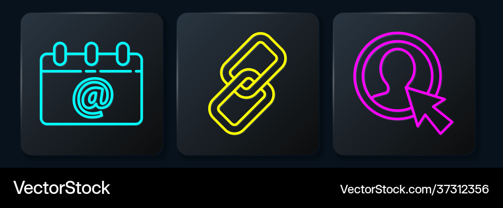 Set line calendar with email create account Set line calendar with email create account vector image
