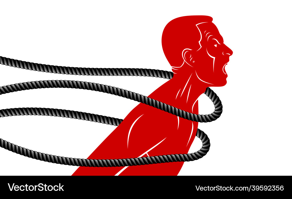 Shouting and screaming man trying to break Shouting and screaming man trying to break vector image