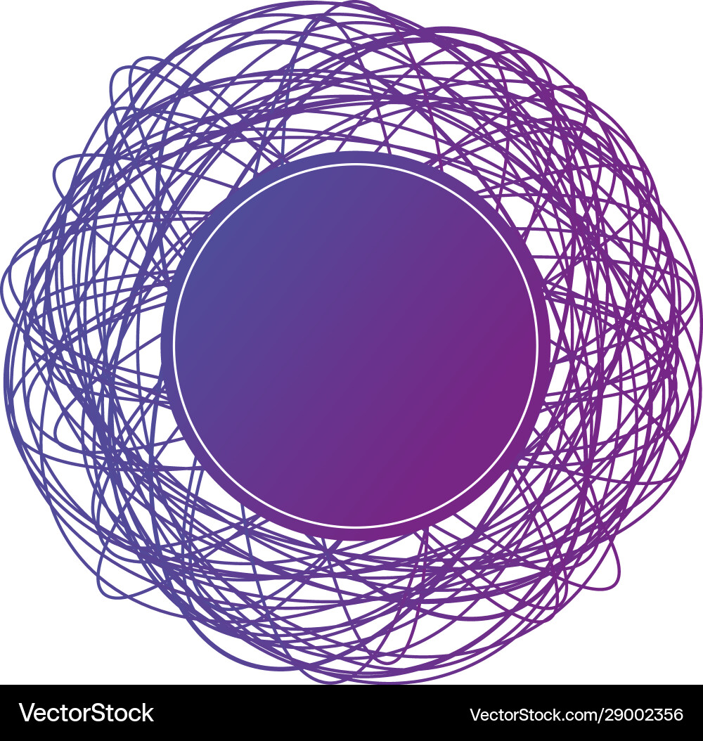 Tangled circle clew with space for text colored Tangled circle clew with space for text colored vector image