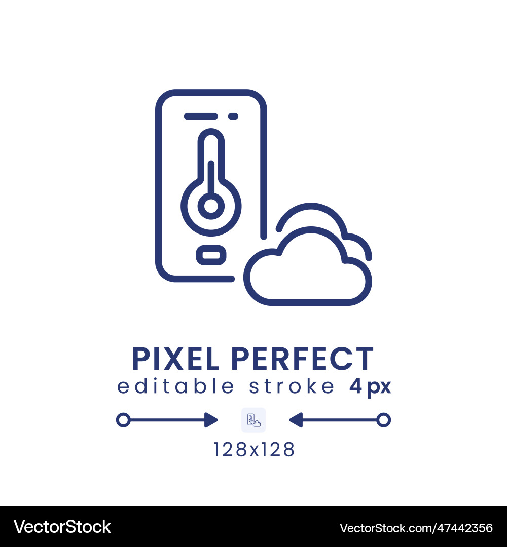 Weather app linear desktop icon vector image