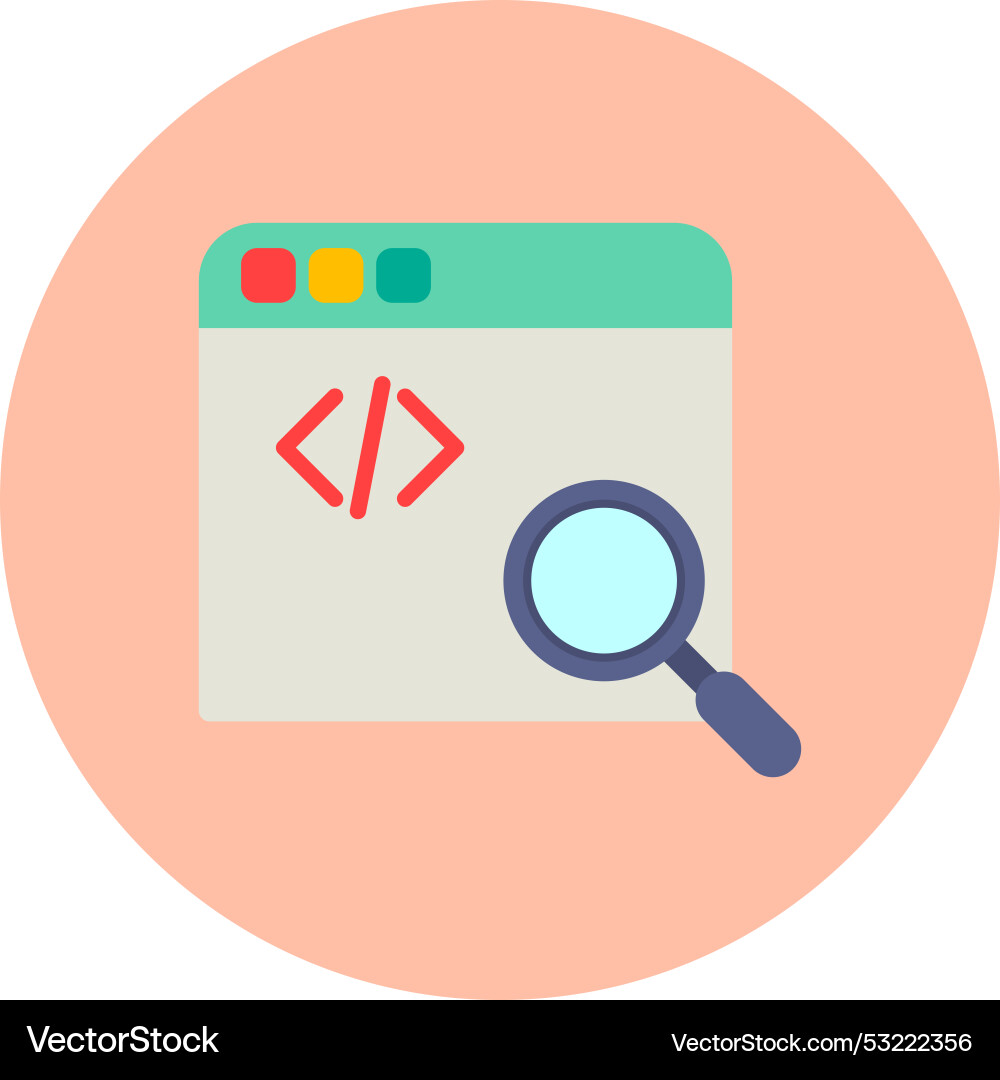 Web development flat circle icon vector image