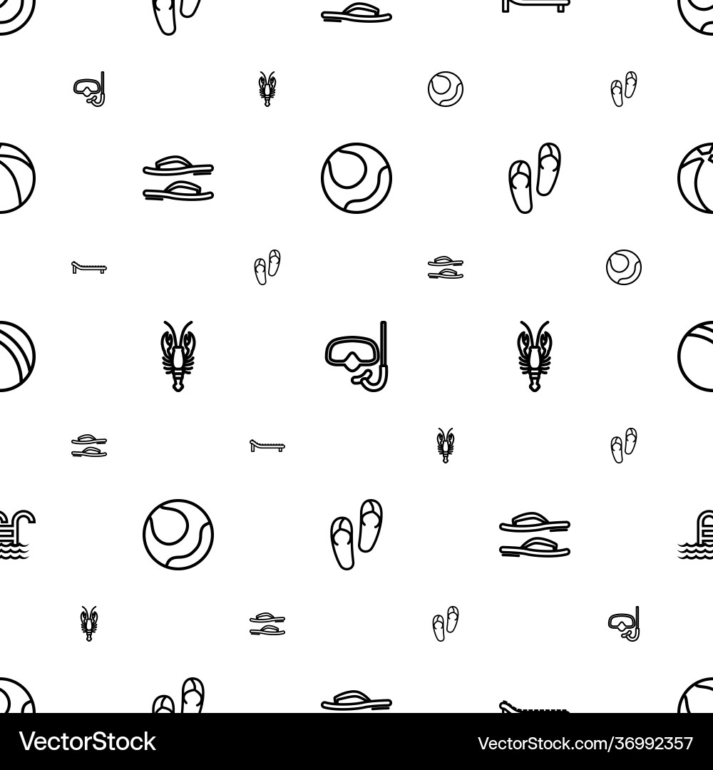 Beach icons pattern seamless white background Vector Image