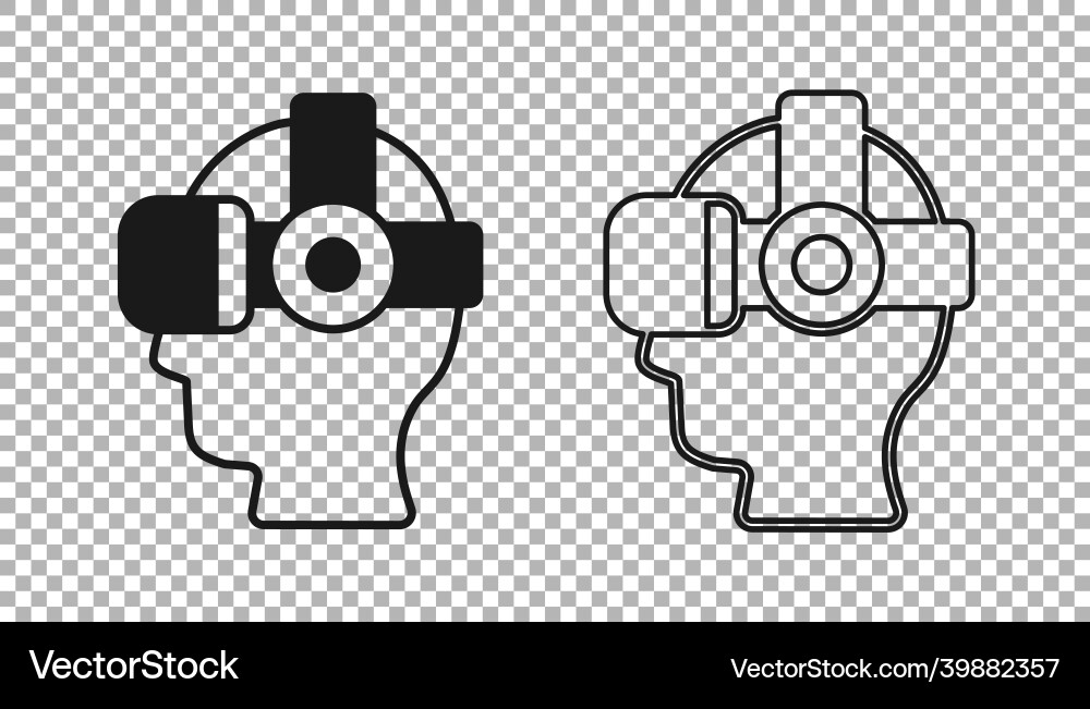 Black virtual reality glasses icon isolated Black virtual reality glasses icon isolated vector image