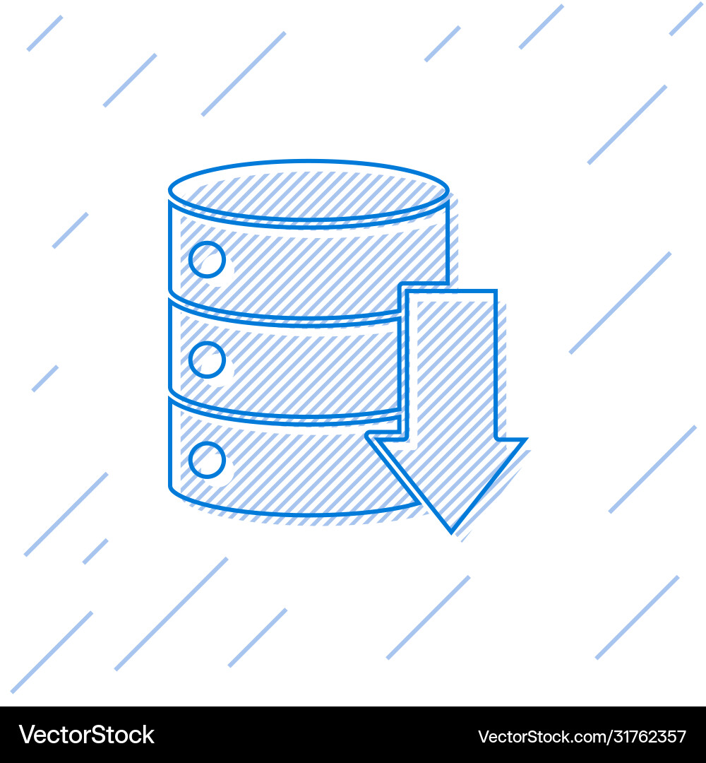 Blue line server data web hosting icon isolated Blue line server data web hosting icon isolated Vector Image