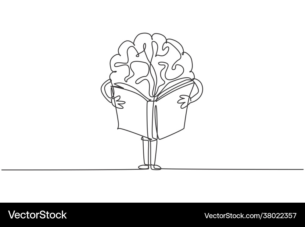 Continuous Line Brain Reading vector image