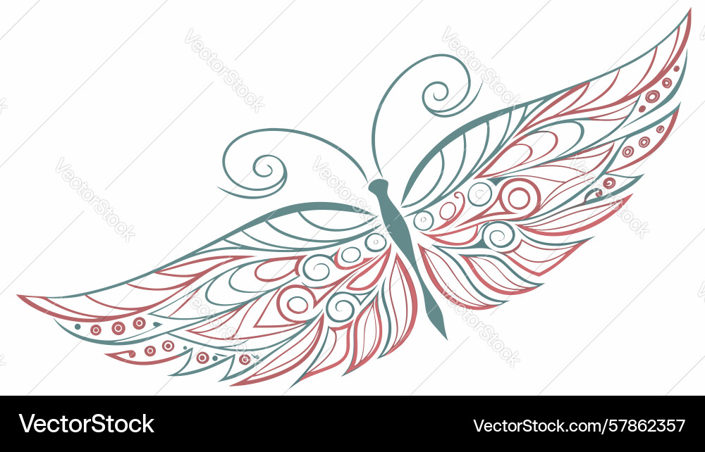 Delicate butterfly wings with intricate patterns Vector Image