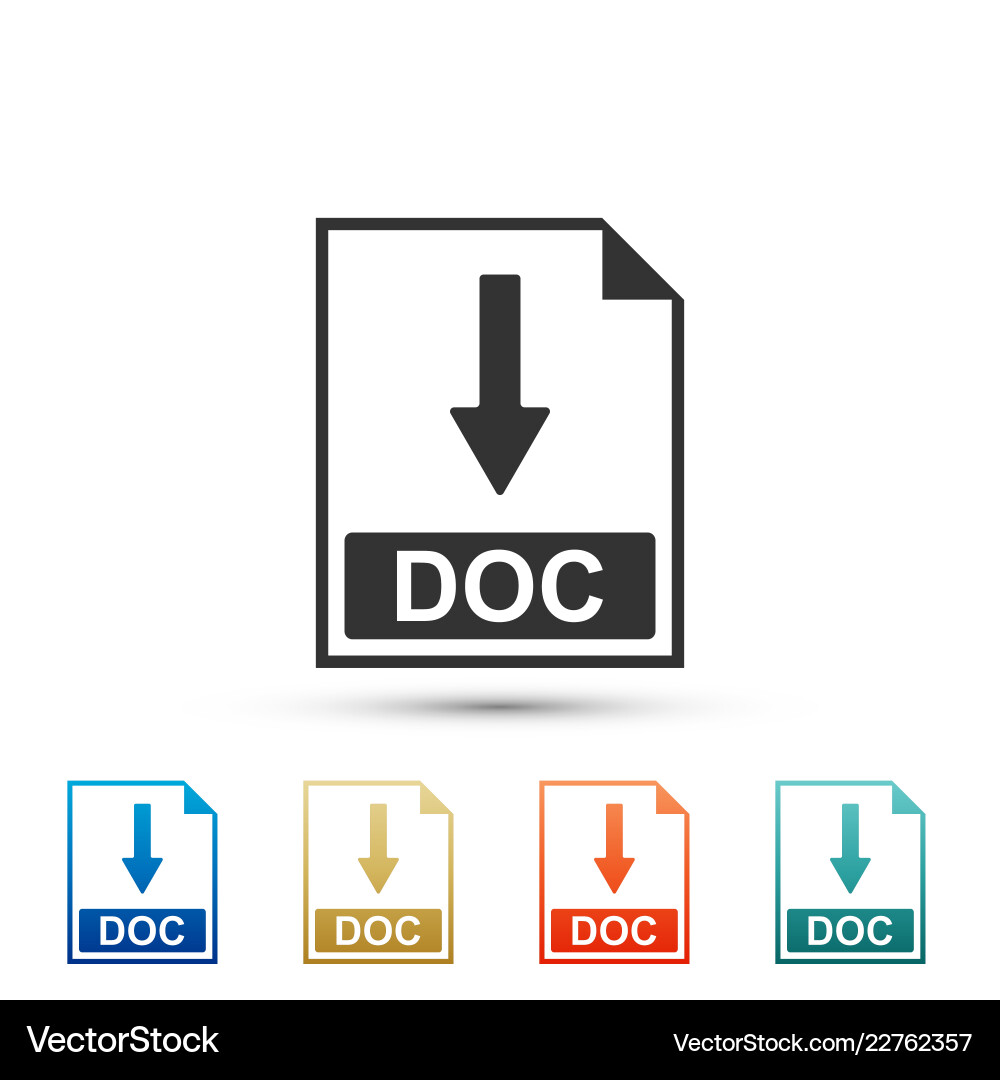 Doc file document icon download button Vector Image