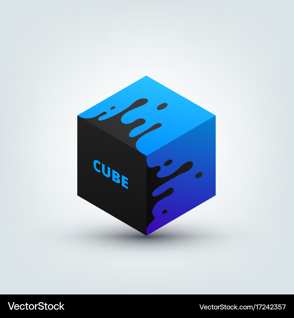 Dynamic Colored 3D Cube Splash vector image