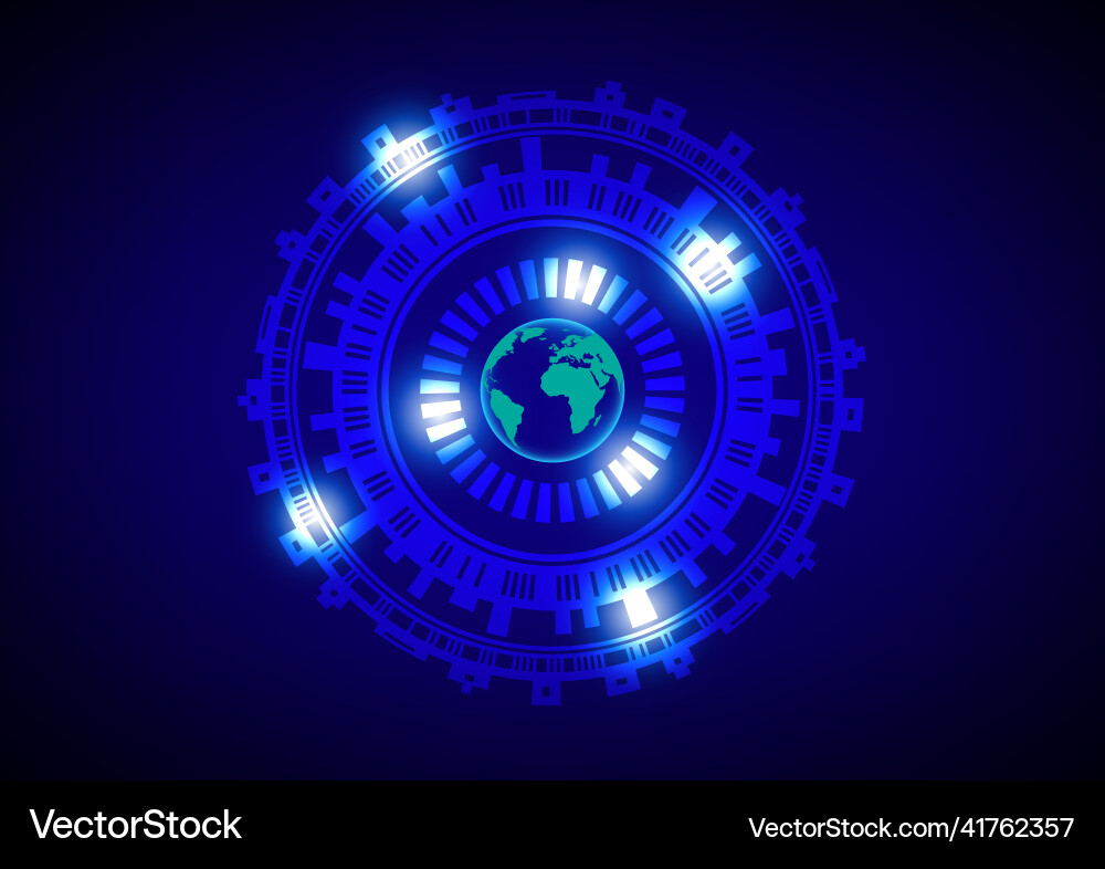 Graphics design hitech circuit cog style connect Vector Image