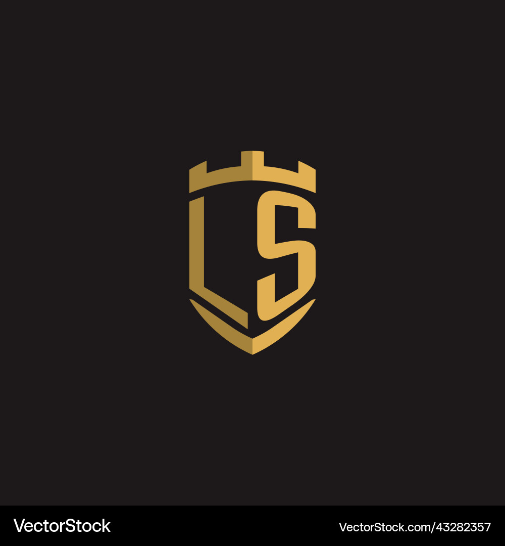 Initials ls logo monogram with shield style design Vector Image