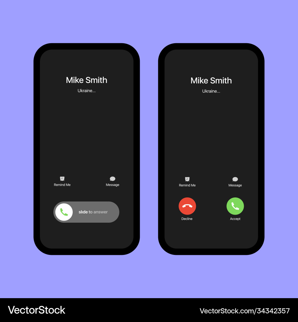 IPhone Call Screen Mockup vector image